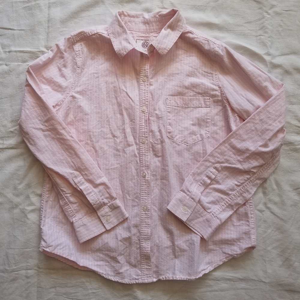Authentic American Heritage Pink Striped Perfect Oxford Button Down X-Large